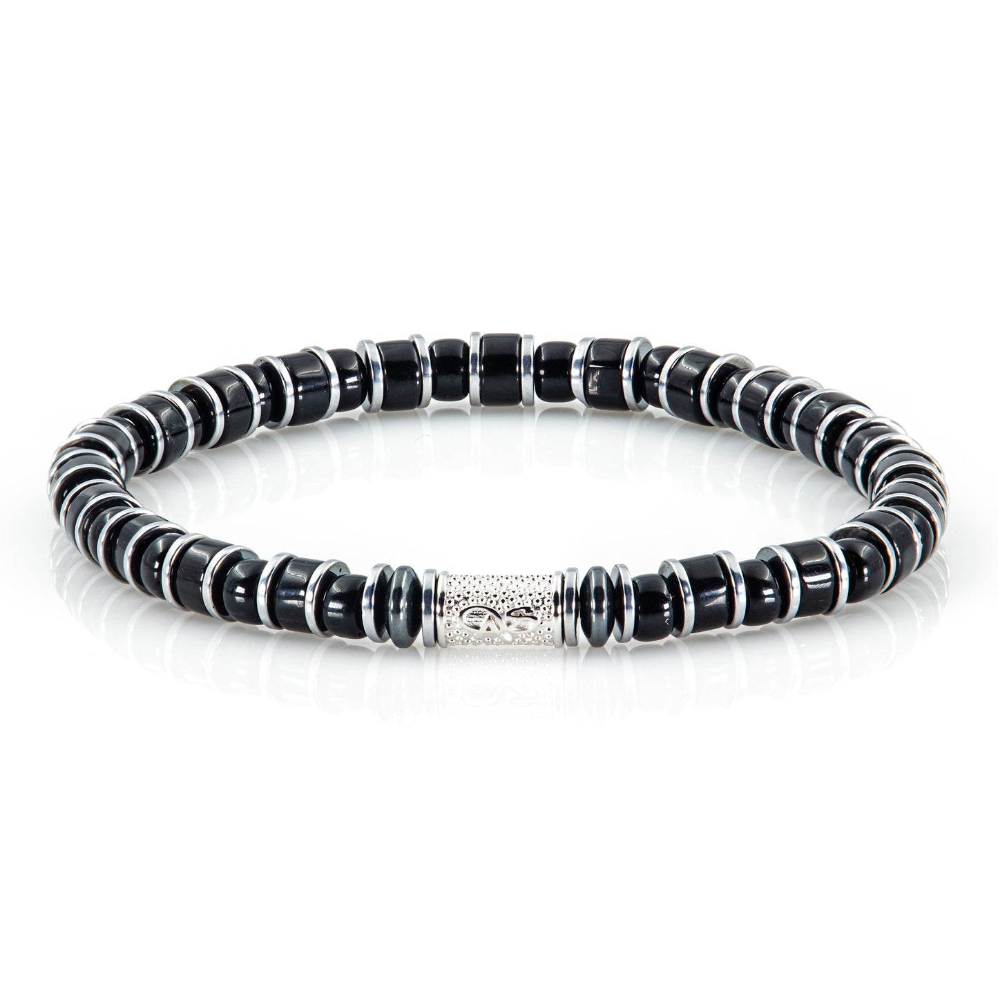Black Onyx Miyuki Perlen 925 Sterling Silber Rohdiniert 6mm
