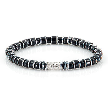 Black Onyx Miyuki Perlen 925 Sterling Silber Rohdiniert 6mm