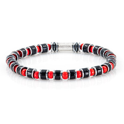 Black Obsidian Miyuki Perlen 925 Sterling Silber Rohdiniert 6mm
