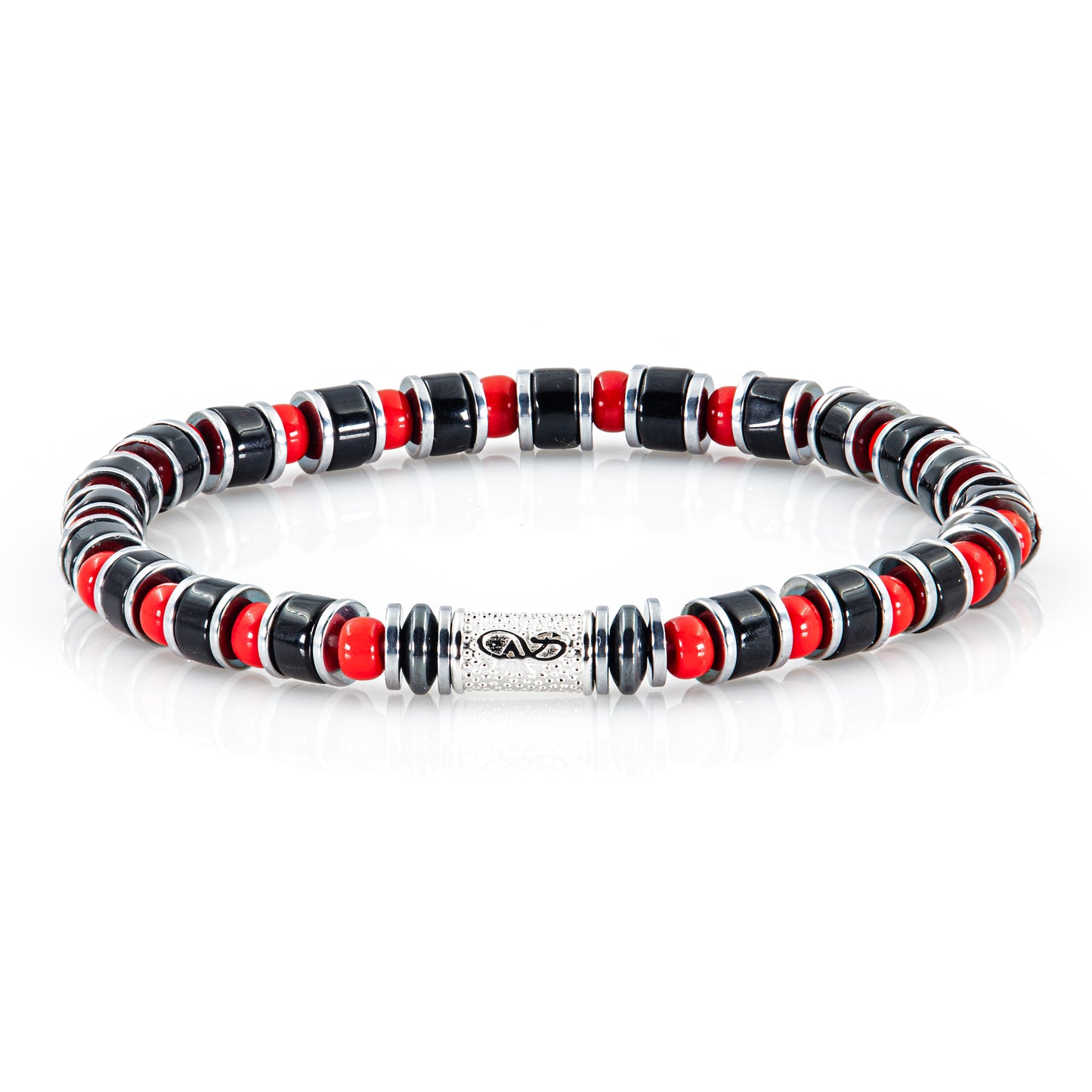 Black Obsidian Miyuki Perlen 925 Sterling Silber Rohdiniert 6mm