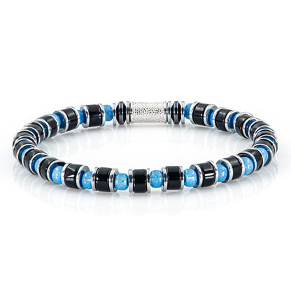 Black Onyx Miyuki Perlen 925 Sterling Silber Rohdiniert 6mm
