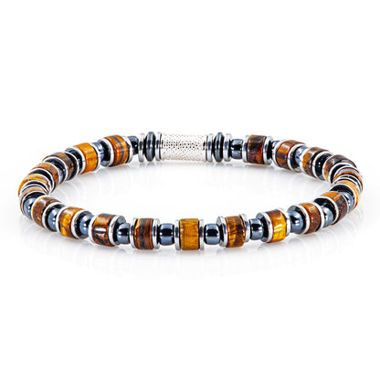 Tigerauge Miyuki Perlen 925 Sterling Silber Rohdiniert 6mm