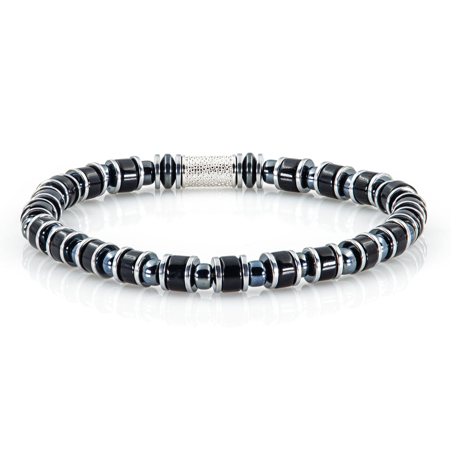Black Onyx Miyuki Perlen 925 Sterling Silber Rohdiniert 6mm