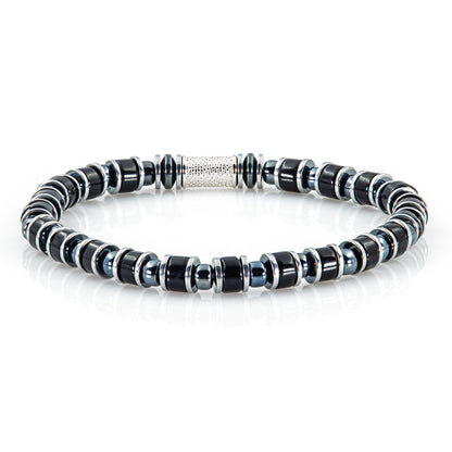 Black Onyx Miyuki Perlen 925 Sterling Silber Rohdiniert 6mm