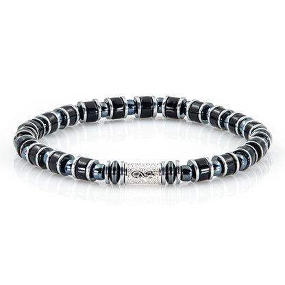 Black Obsidian Miyuki Perlen 925 Sterling Silber Rohdiniert 6mm