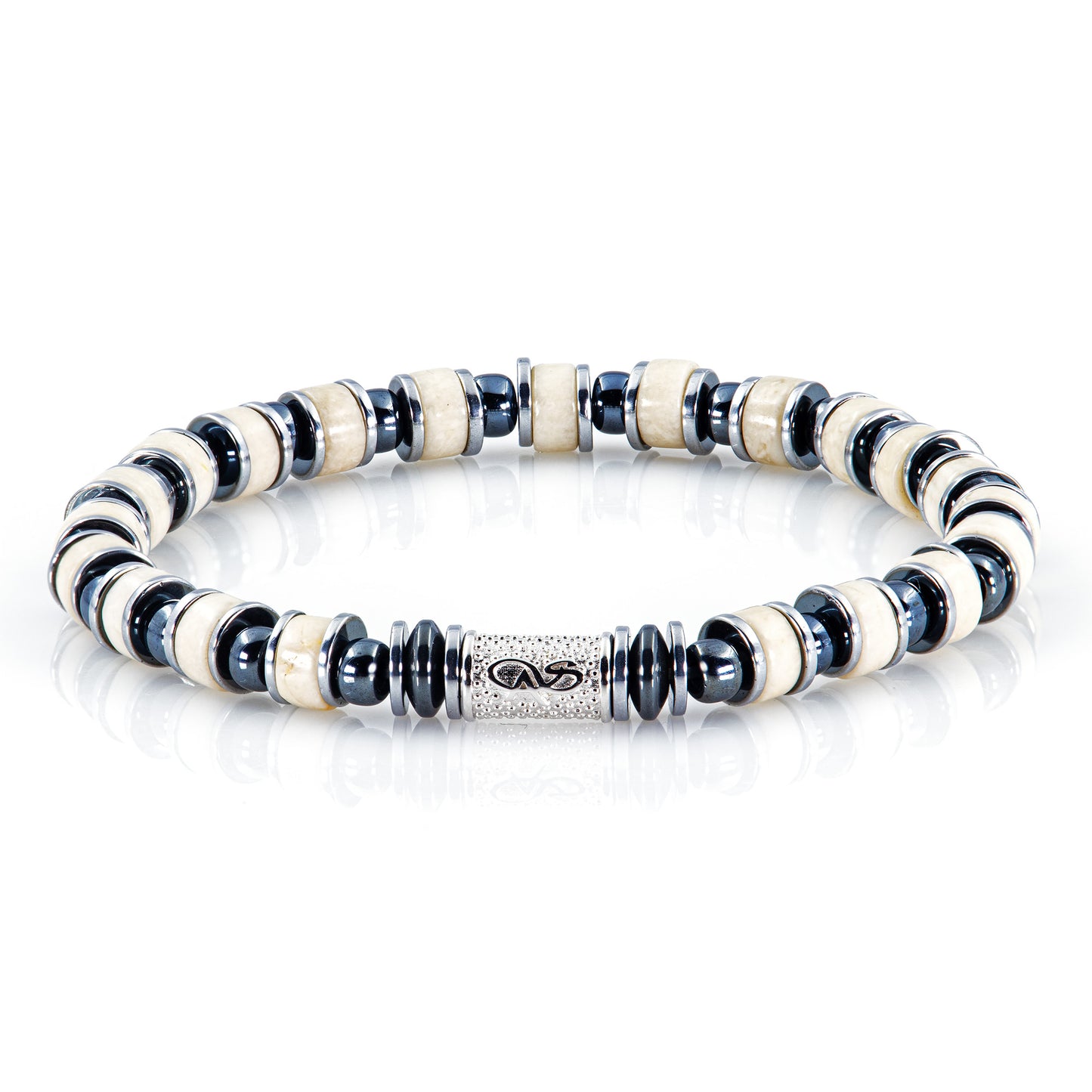 Riverstone Miyuki Perlen 925 Sterling Silber Rohdiniert 6mm