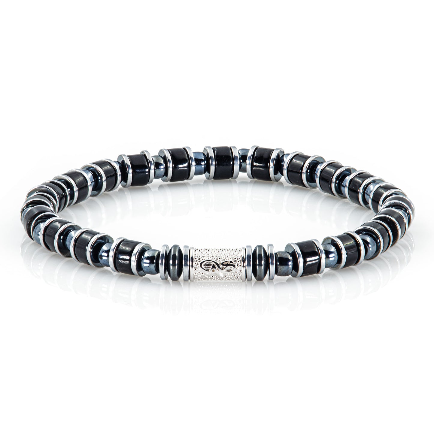 Black Onyx Miyuki Perlen 925 Sterling Silber Rohdiniert 6mm
