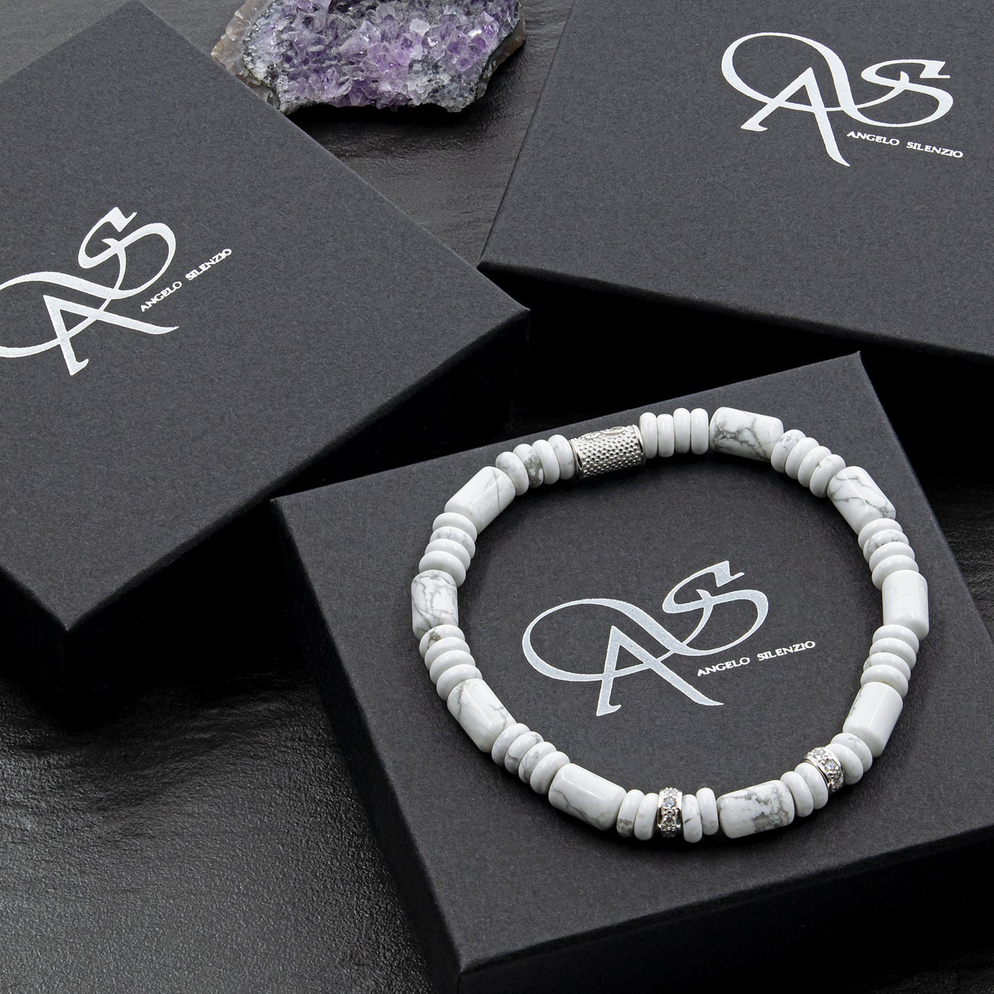 White Turquoise Perlen 6mm Disk Z 925 Sterling Silber
