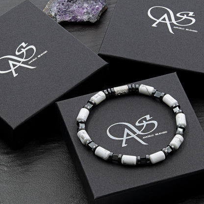 White Turquoise Perlen 6mm Cube Black 925 Sterling Silber