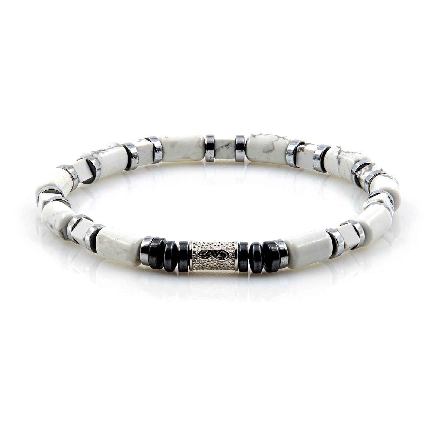 White Turquoise Perlen 6mm Cube Silver 925 Sterling Silber