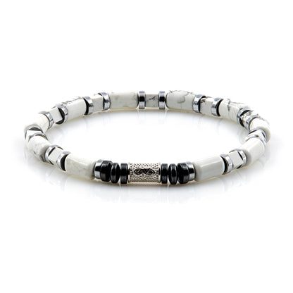 White Turquoise Perlen 6mm Cube Silver 925 Sterling Silber