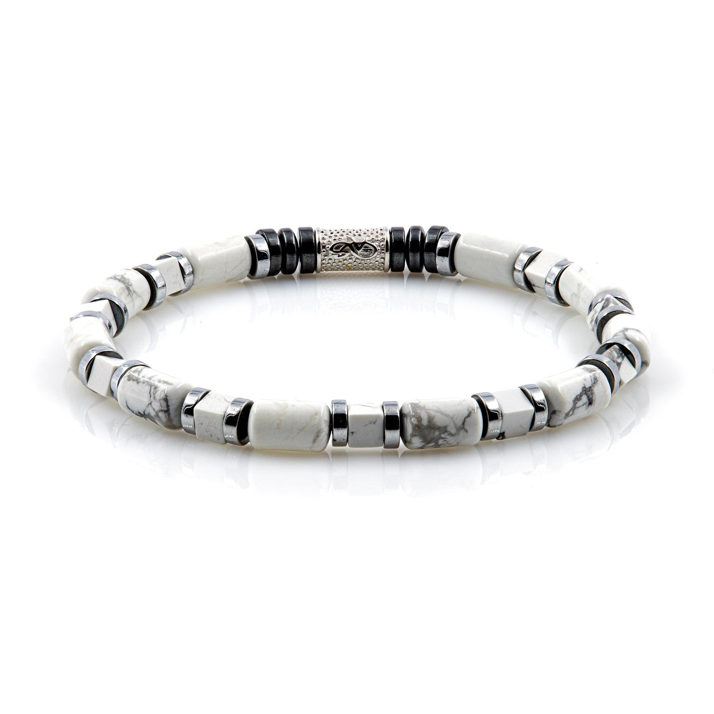 White Turquoise Perlen 6mm Cube Silver 925 Sterling Silber