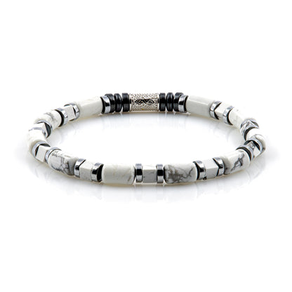 White Turquoise Perlen 6mm Cube Silver 925 Sterling Silber