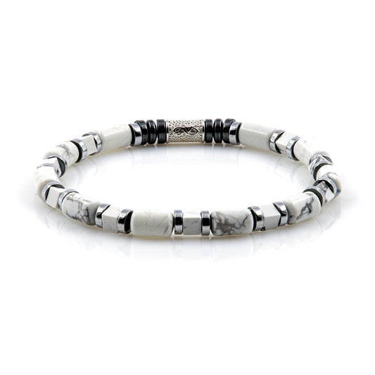White Turquoise Perlen 6mm Cube Silver 925 Sterling Silber