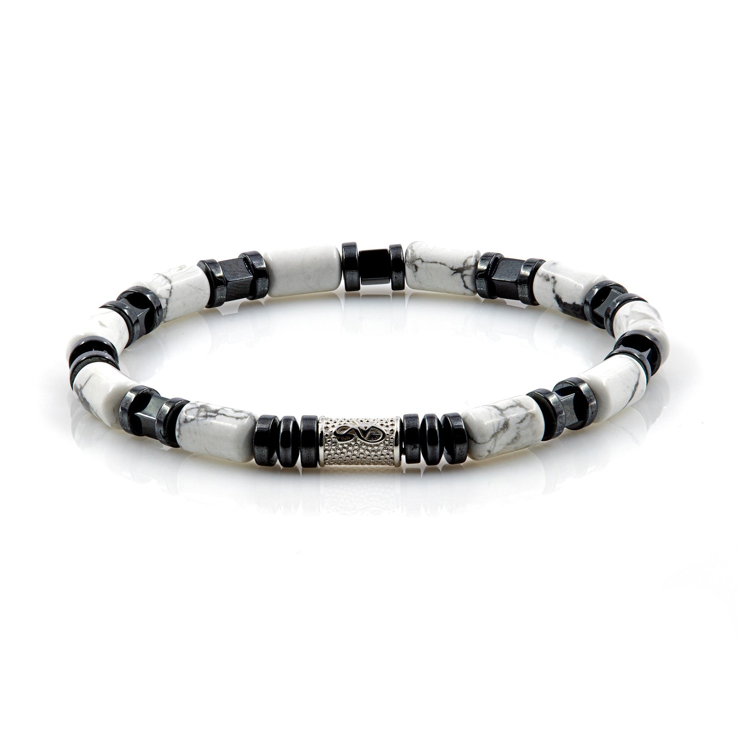 White Turquoise Perlen 6mm Cube Black 925 Sterling Silber
