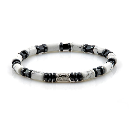 White Turquoise Perlen 6mm Cube Black 925 Sterling Silber