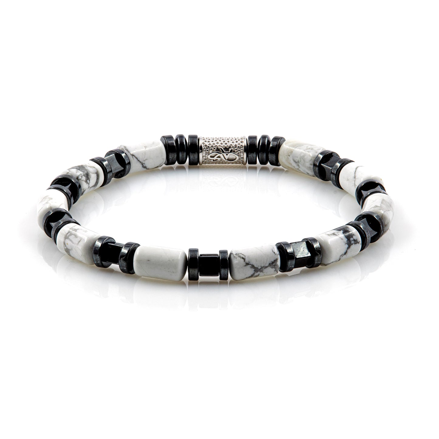 White Turquoise Perlen 6mm Cube Black 925 Sterling Silber