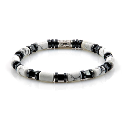 White Turquoise Perlen 6mm Cube Black 925 Sterling Silber