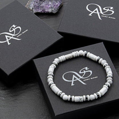 White Turquoise Perlen 6mm Pearl DB 925 Sterling Silber