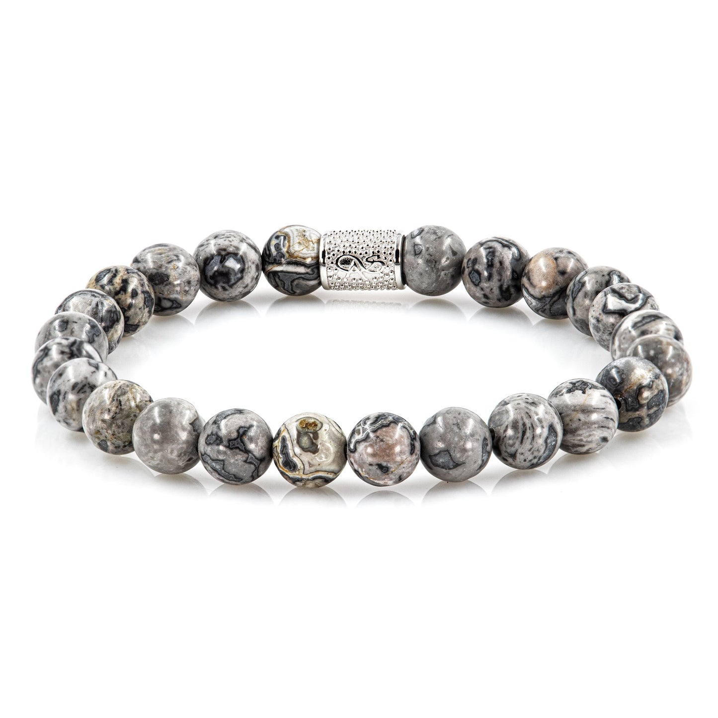 Jaspis Perlen 925 Sterling Silber Rohdiniert