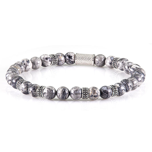 Jaspis Silver Orzo 6mm 925 Sterling Silber Rohdiniert