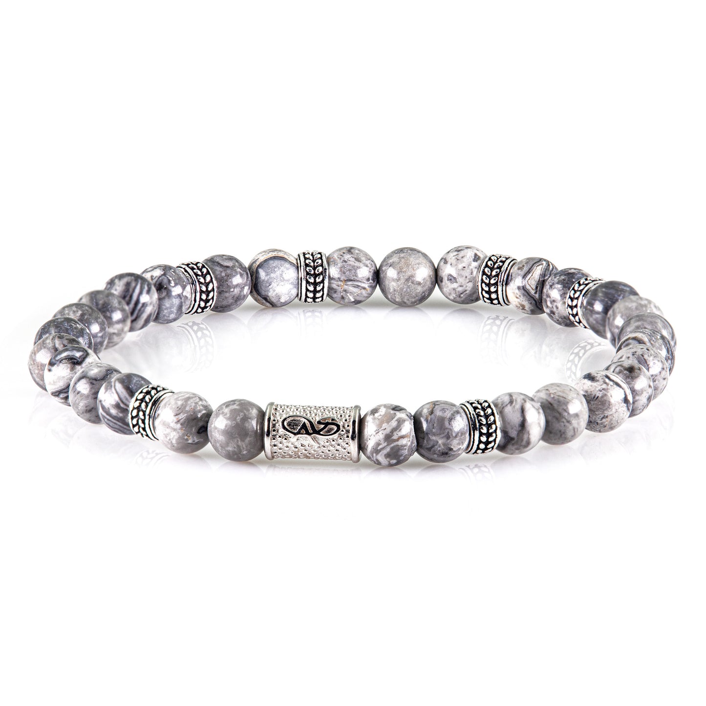 Jaspis Silver Orzo 6mm 925 Sterling Silber Rohdiniert