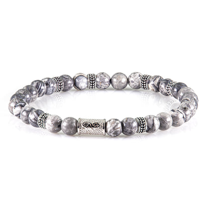 Jaspis Silver Orzo 6mm 925 Sterling Silber Rohdiniert