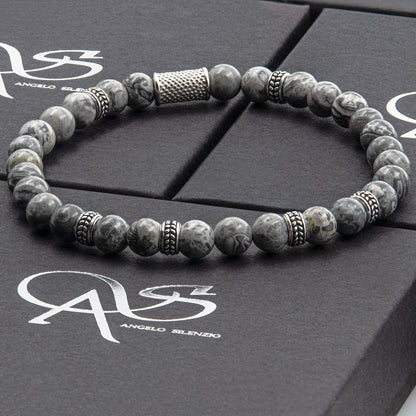 Jaspis Silver Orzo 6mm 925 Sterling Silber Rohdiniert