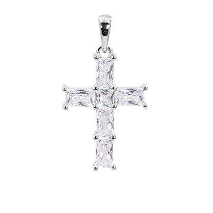 Kreuz Zirkon 925 Sterling Silber Anhänger