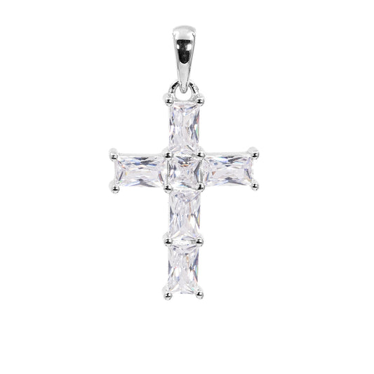 Kreuz Zirkon 925 Sterling Silber Anhänger