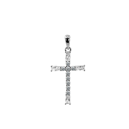 Kreuz Zirkon 925 Sterling Silber Anhänger