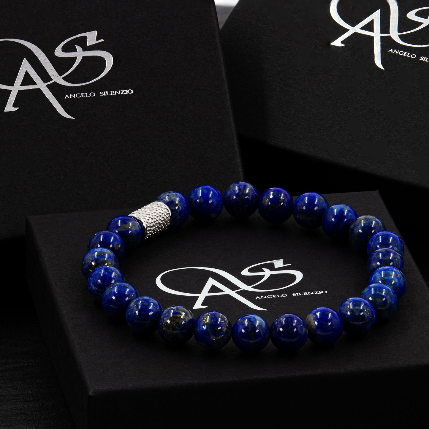 Lapislazuli Perlen 925 Sterling Silber Rohdiniert