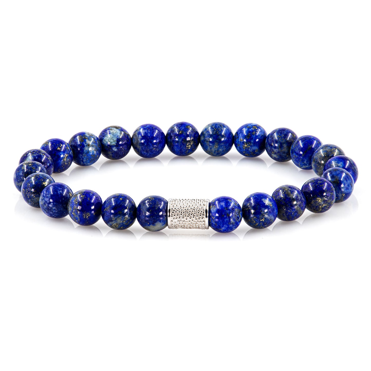 Lapislazuli Perlen 925 Sterling Silber Rohdiniert