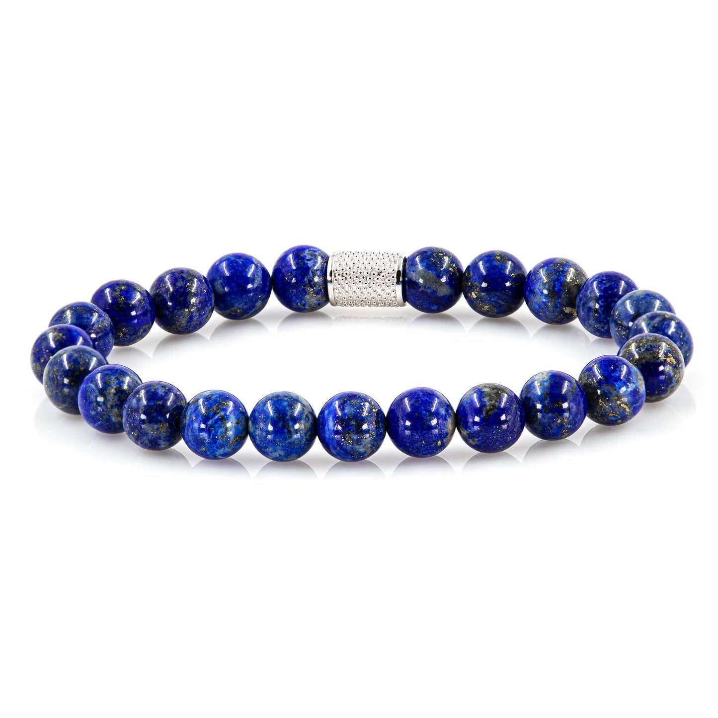Lapislazuli Perlen 925 Sterling Silber Rohdiniert