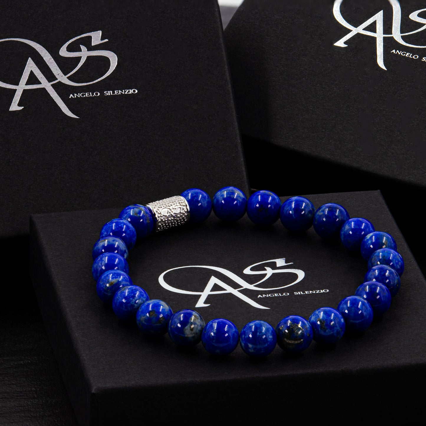 Lapislazuli Perlen 925 Sterling Silber Rohdiniert