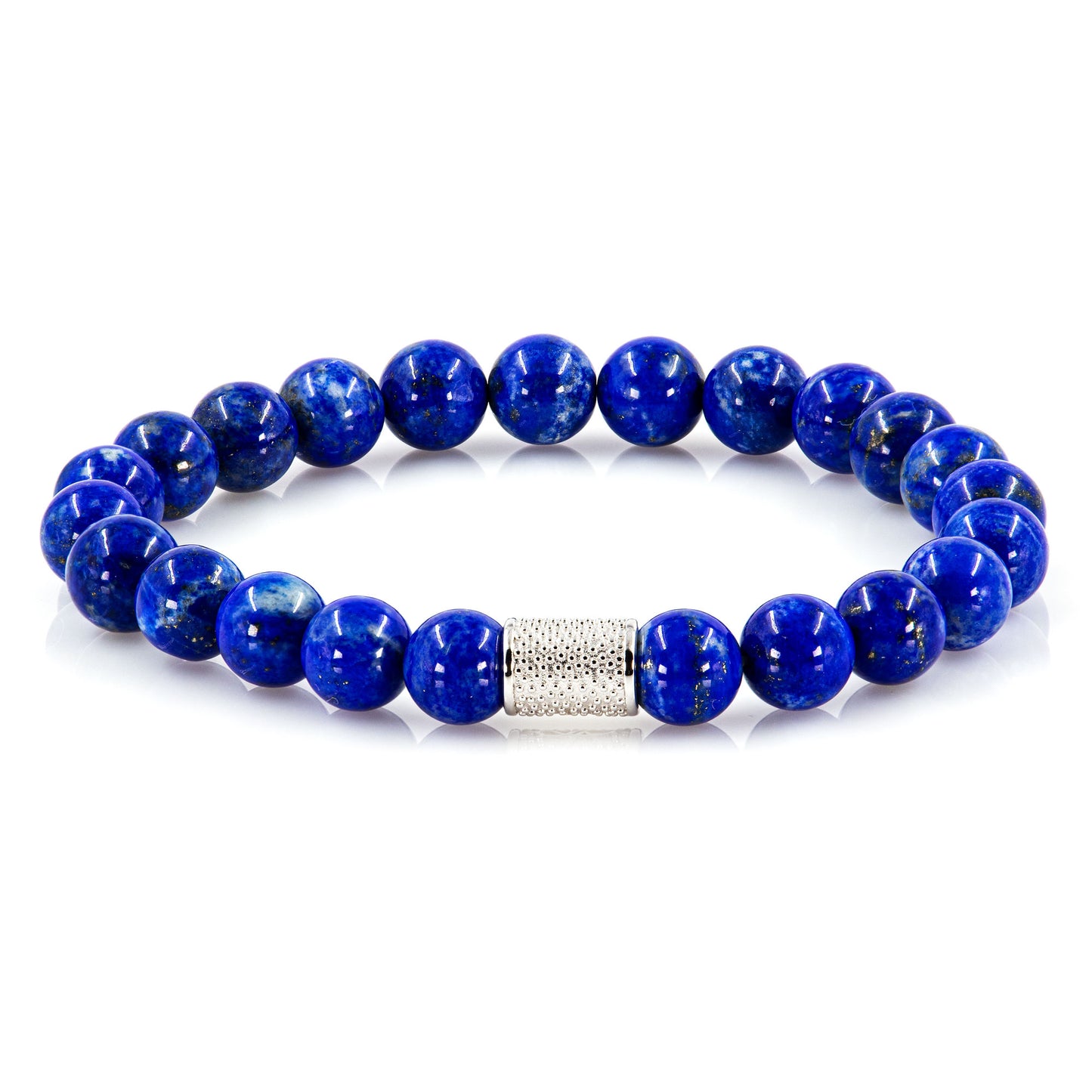 Lapislazuli Perlen 925 Sterling Silber Rohdiniert