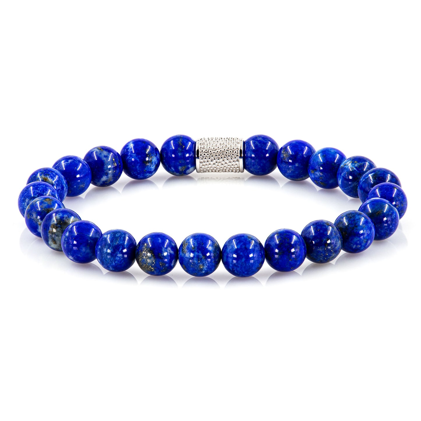 Lapislazuli Perlen 925 Sterling Silber Rohdiniert