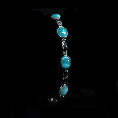 925 Sterling Silber Larimar Edelstein Armband