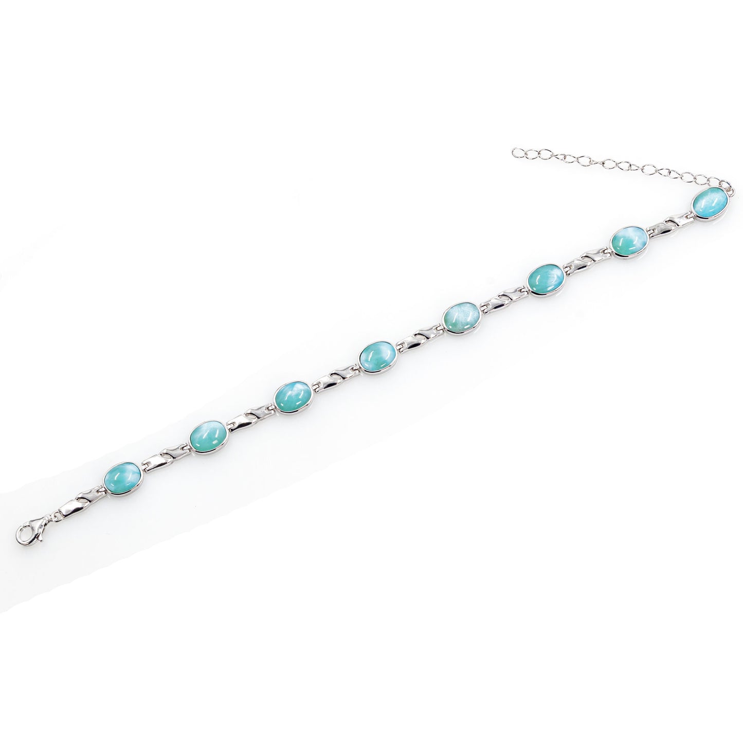 925 Sterling Silber Larimar Edelstein Armband