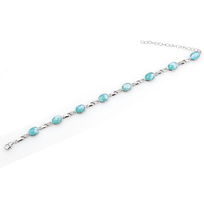 925 Sterling Silber Larimar Edelstein Armband
