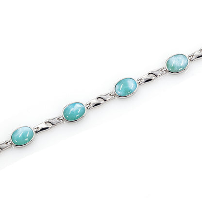 925 Sterling Silber Larimar Edelstein Armband