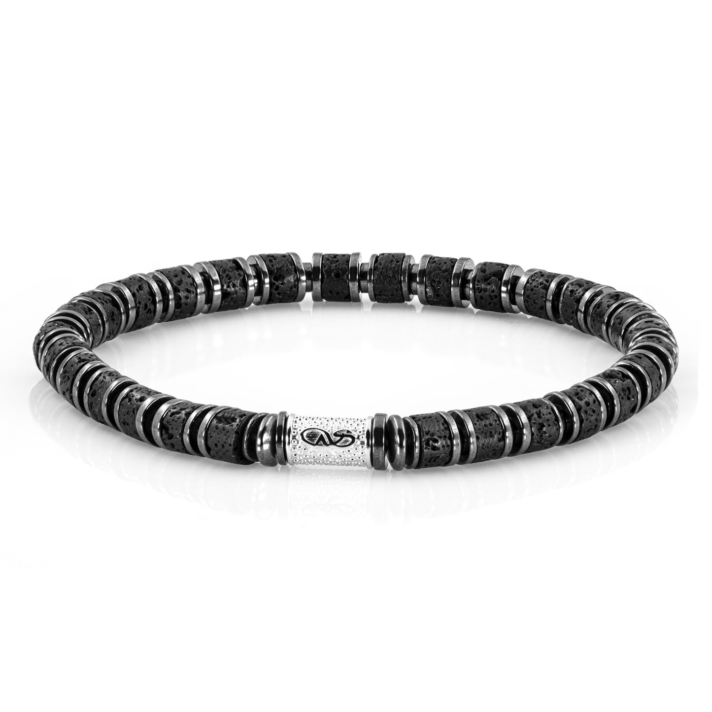 Lava Perlen 925 Sterling Silber Rohdiniert 6mm