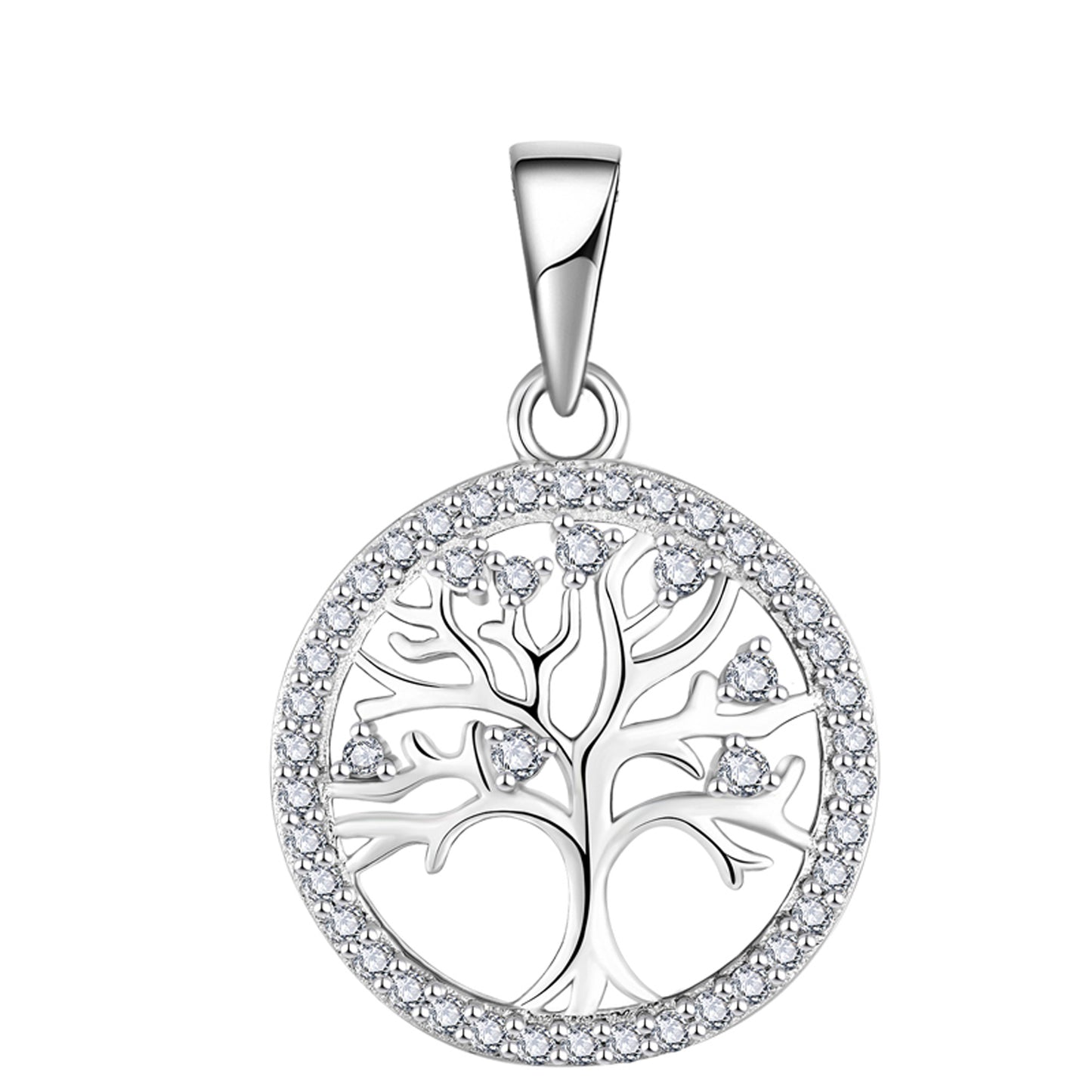 Lebensbaum Zirkon 925 Sterling Silber Anhänger