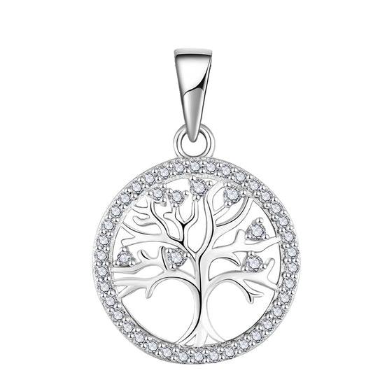 Lebensbaum Zirkon 925 Sterling Silber Anhänger