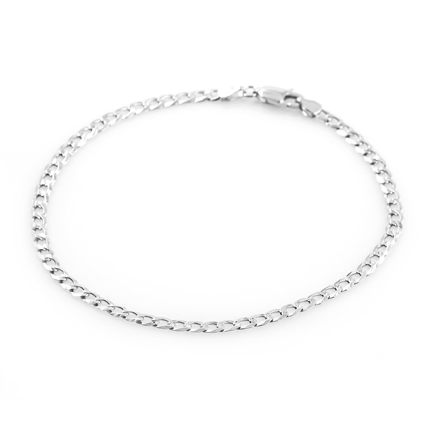 925 Sterling Silber Panzerkette im Diamantschliff Armband