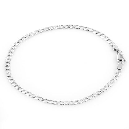 925 Sterling Silber Panzerkette im Diamantschliff Armband