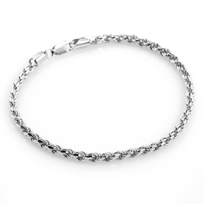 925 Sterling Silber Kordelkette im Diamantschliff Armband