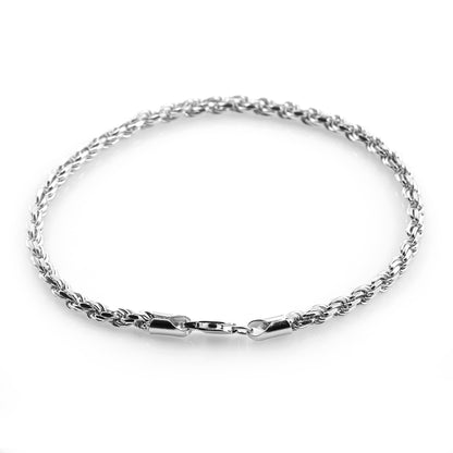 925 Sterling Silber Kordelkette im Diamantschliff Armband