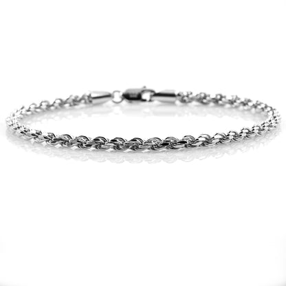 925 Sterling Silber Kordelkette im Diamantschliff Armband