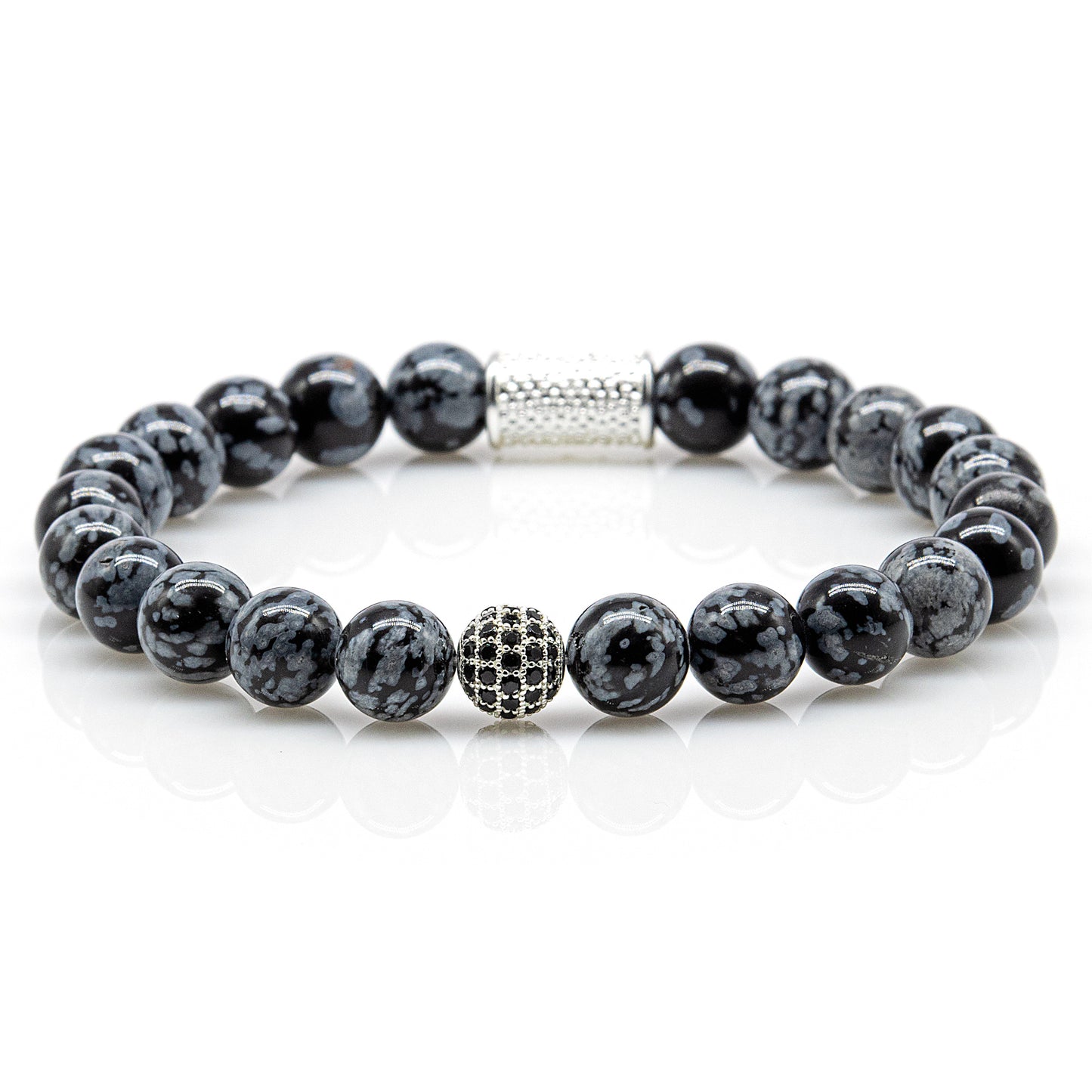 Snowflake Obsidian Perlen Royal Beads 925 Sterling Silber